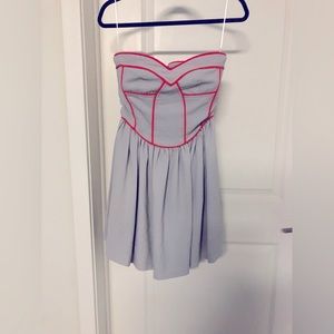 Bar III grey dress with orange corset lining